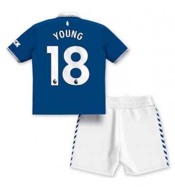 Lacne Dětský Futbalové dres Everton Ashley Young #18 2023-24 Krátky Rukáv - Domáci (+ trenírky)